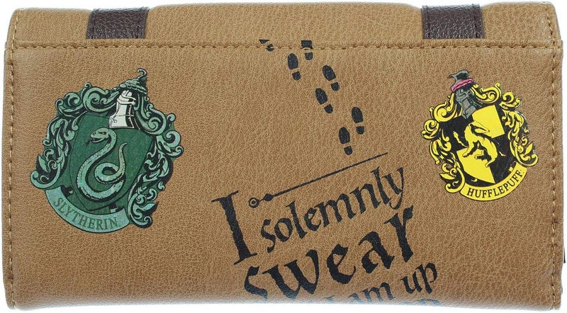 Harry Potter Hogwarts School Trunk Inspired Snap Closure Trifold Wallet - Image 2